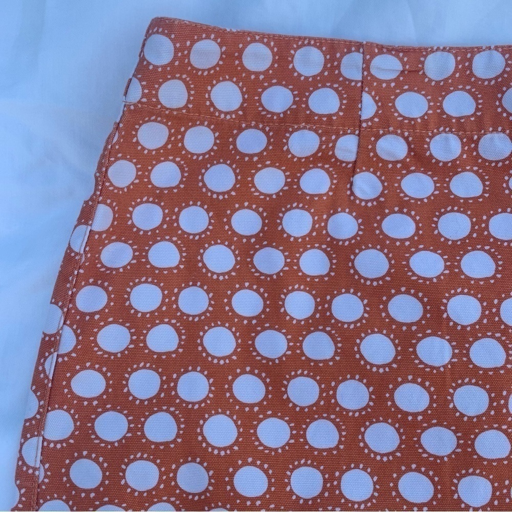 Garnet Hill Orange and White Polka Dot Skirt - Picture 2 of 8
